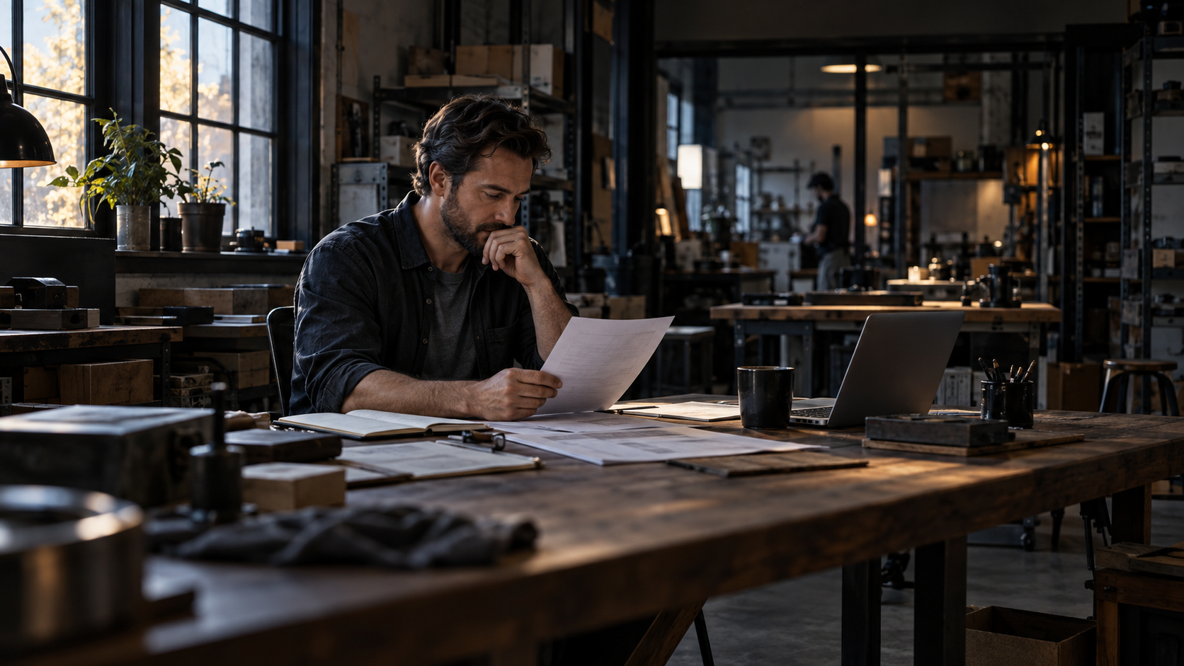 Small-business owner reviewing an operating plan under uncertain conditions